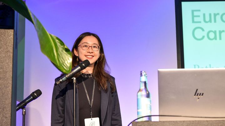 A speaker on stage at EFAIS Day 2026 in Berlin